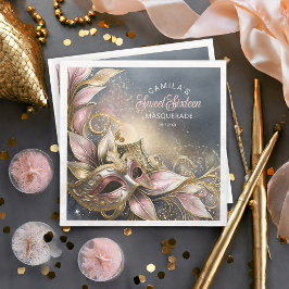 Masquerade Sweet 16 Rose Gold ID1032 Serviette