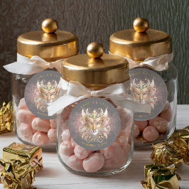 Masquerade Sweet 16 Rose Gold V2 ID1032 Runder Aufkleber