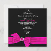 Masquerade Sweet 16 Sechzehn Hot-Pink-Maske Party Einladung (Rückseite)