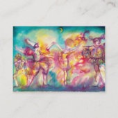 MASQUERADE, Tanz, Musik, blau, rot, rosa Visitenkarte (Rückseite)