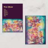 MASQUERADE / TANZEN , MUSIK lila, blau rot, rosa Visitenkarte (Vorne/Hinten)