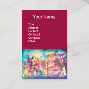 MASQUERADE Tanzmusik, Theaterkünstler, Lila Visitenkarte