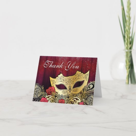 Masquerade Thanks You Card Dankeskarte (Vorderseite)