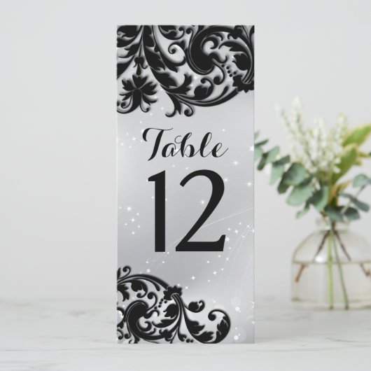 Masquerade-Tischnummer Einladung (Stehend Vorderseite)