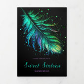 Masquerade und Feathers Sweet 16 Party Einladung (Cover)