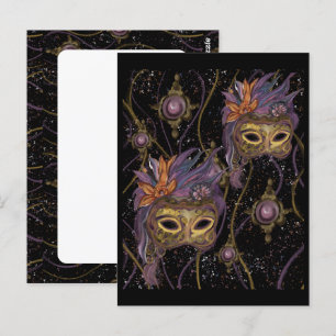 MASQUERADE VENEDIG KUNST POSTKARTE