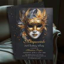 Masquerade Venezianisch Mask Gold Lila 21. Geburts