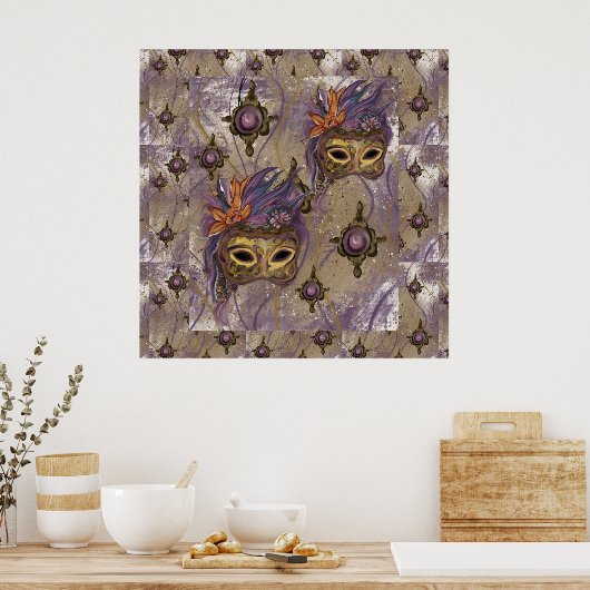 MASQUERADE VENICE ART POSTER (Küche)