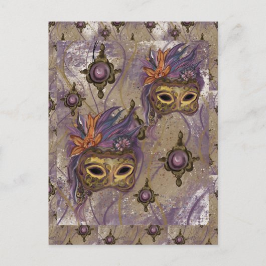 MASQUERADE VENICE ART POSTKARTE (Vorderseite)