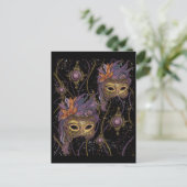 MASQUERADE VENICE ART POSTKARTE (Stehend Vorderseite)