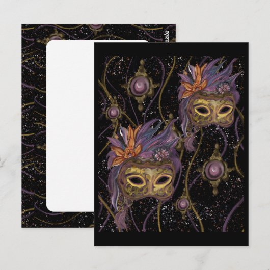 MASQUERADE VENICE ART POSTKARTE (Vorne/Hinten)