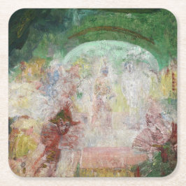 Masquerade von James Ensor (1889) Rechteckiger Pappuntersetzer