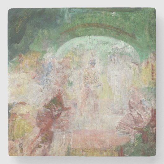 Masquerade von James Ensor (1889) Steinuntersetzer (Vorderseite)