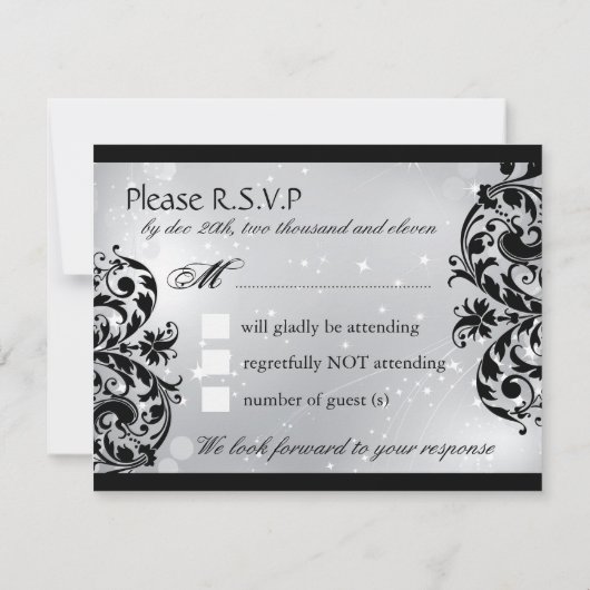 Masquerade Wedding RSVP Cards (Rückseite)