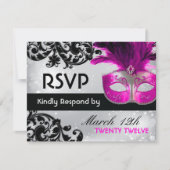 Masquerade Wedding RSVP Cards (Vorderseite)