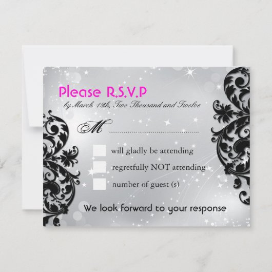 Masquerade Wedding RSVP Cards (Rückseite)
