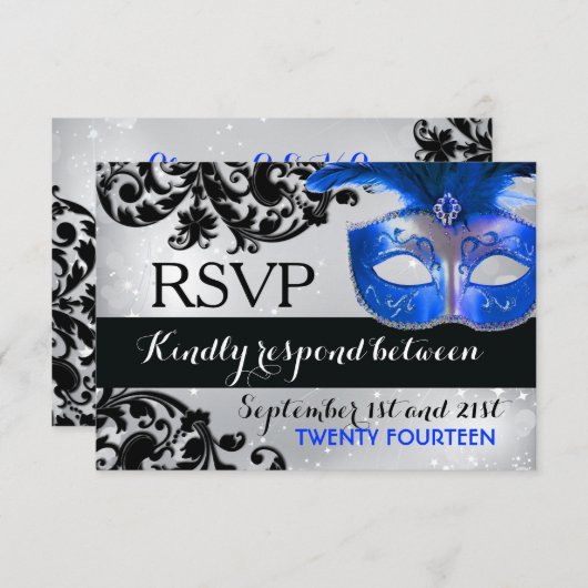 Masquerade Wedding RSVP Cards (Vorne/Hinten)