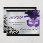 Masquerade Wedding RSVP Cards (Vorne/Hinten)