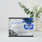 Masquerade Wedding RSVP Cards Karte (Stehend Vorderseite)