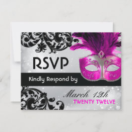 Masquerade Wedding RSVP Cards Karte