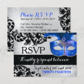 Masquerade Wedding RSVP Cards Karte (Vorne/Hinten)