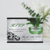 Masquerade Wedding RSVP Cards Karte (Stehend Vorderseite)