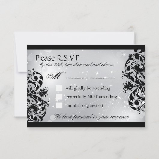 Masquerade Wedding RSVP Cards Karte (Rückseite)
