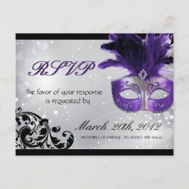 Masquerade Wedding RSVP Cards Karte