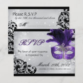 Masquerade Wedding RSVP Cards Karte (Vorne/Hinten)