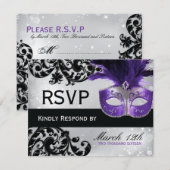 Masquerade Wedding RSVP Cards Karte (Vorne/Hinten)