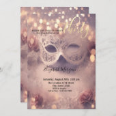 Masquerade, White Lace Masque 30. Geburtstag Einladung (Vorne/Hinten)
