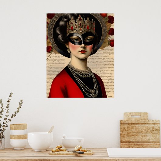 Masquerade Woman Poster (Küche)