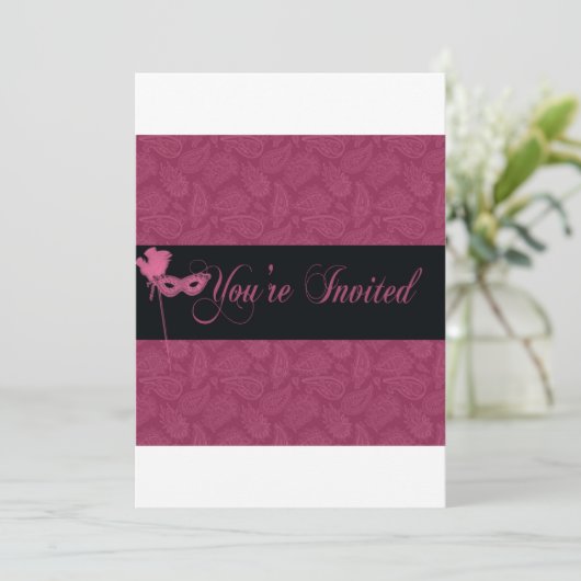 Masquerball einladen 2 einladung (Stehend Vorderseite)