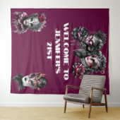 Masquerball rosa schwarze silberne Masken fuchsia Wandteppich (Beispiel (Horizontal))