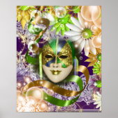 Masquermaske venezianisch grün lila poster (Vorne)