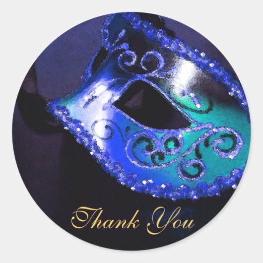 Masqurade Mask Blue Vielen Dank Sticker (Vorderseite)