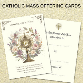 Mass Bieten floralen göttlichen Lob Eucharist Karte