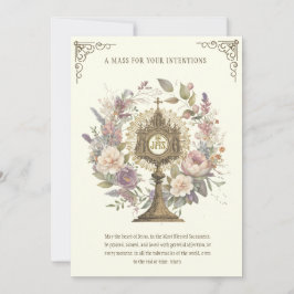 Mass Bieten floralen göttlichen Lob Eucharist Karte