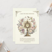 Mass Bieten floralen göttlichen Lob Eucharist Karte (Vorderseite/Rückseite Beispiel)
