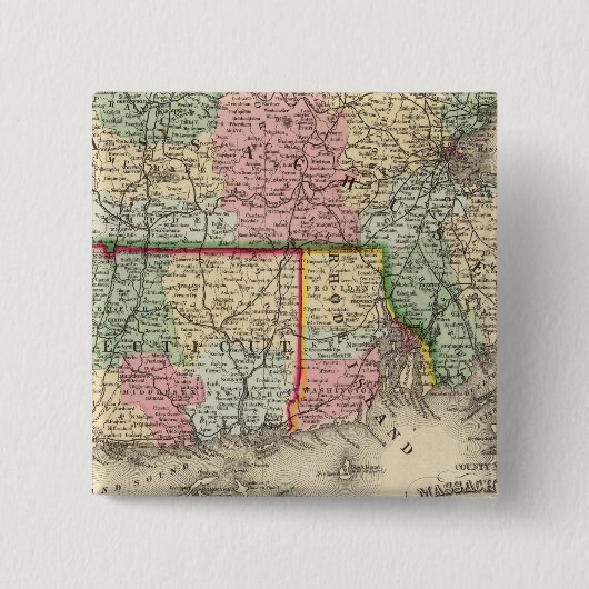 Mass, Conn, RI Map von Mitchell Button (Vorderseite)