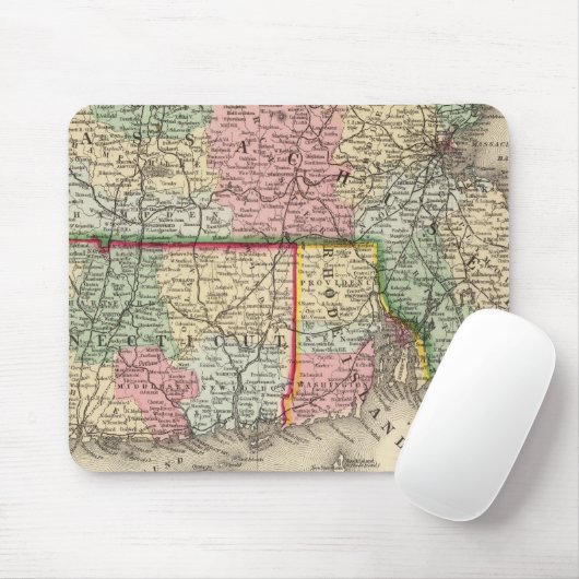 Mass, Conn, RI Map von Mitchell Mousepad (Mit Mouse)