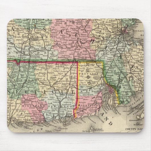 Mass, Conn, RI Map von Mitchell Mousepad (Vorne)