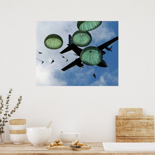 Mass Jump Mission, Parachutes, U.S. Poster (Küche)