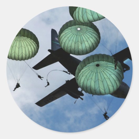 Mass Jump Mission, Parachutes, U.S. Runder Aufkleber (Vorderseite)
