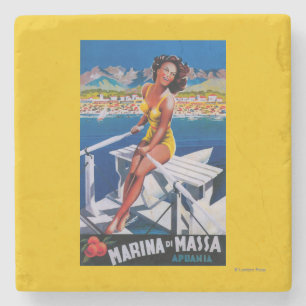 Massa Marina Reiseplakat Steinuntersetzer