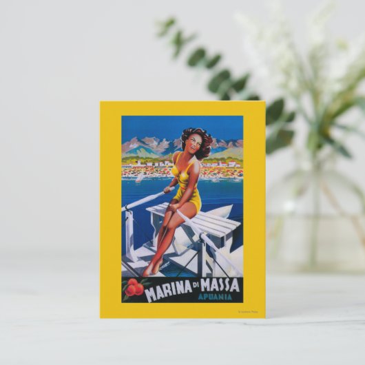 Massa Marina Travel Poster Postkarte (Stehend Vorderseite)
