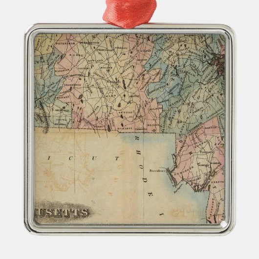 Massachusetts 3 silbernes ornament (Vorne)