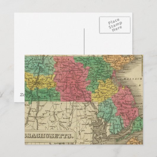 Massachusetts 7 postkarte (Vorne/Hinten)