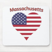 Massachusetts American Flag Heart Mousepad (Vorne)