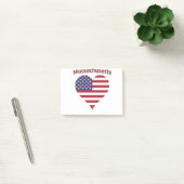 Massachusetts American Flag Heart Post-it Klebezettel (Büro)